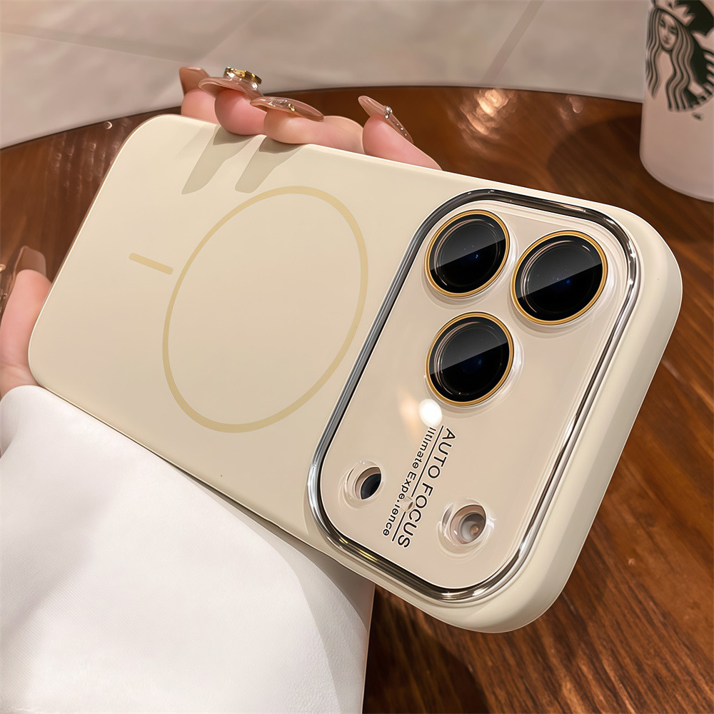 Ốp điện thoại từ tính màu cảm giác da chất lượng cao cho iPhone 17 Pro Max 13 14 15 16 pro max Bao gồm tất cả bảo vệ ống kính máy ảnh vỏ mềm Vỏ bảo vệ vỏ điện thoại