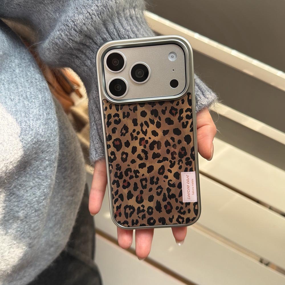 Ốp Lưng Cứng Tương Thích Với iPhone 13 14 14Pro 14ProMax 15 15Pro 15ProMax 16 16Pro 16ProMax 17 17Pro 17ProMax Ốp Họa Tiết In Da Báo Đen