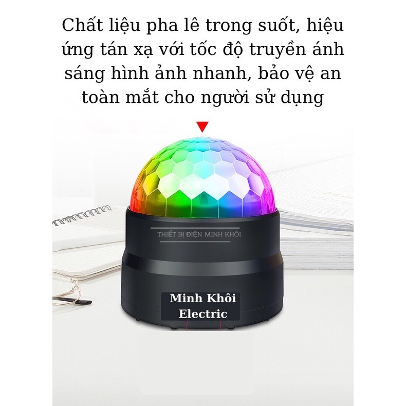 Đèn Led Xoay 7 Màu Pha Lê Trang Trí Karaoke, Sân Khấu, đèn nháy quẩy vũ trường