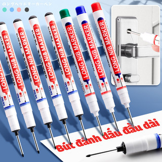 Bút đánh dấu lỗ sâu đầu ngòi dài, kích thước 20mm, thiết kế chống thấm, mực đen, đỏ, xanh dương chất lượng, đa năng
