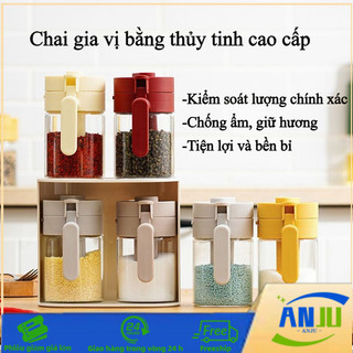 Hũ Gia Vị 300ml Bằng Thủy Tinh Borosilicate Kèm Thìa, Món đồ Không Thể Thiếu Trong Nhà Bếp