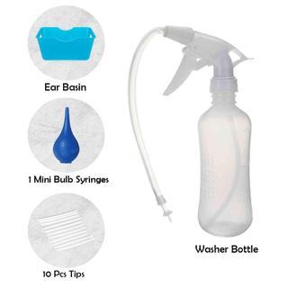 Bộ máy làm sạch ráy tai 300ml kèm 10 đầu, chai xịt rửa tai, bóng đèn cao su