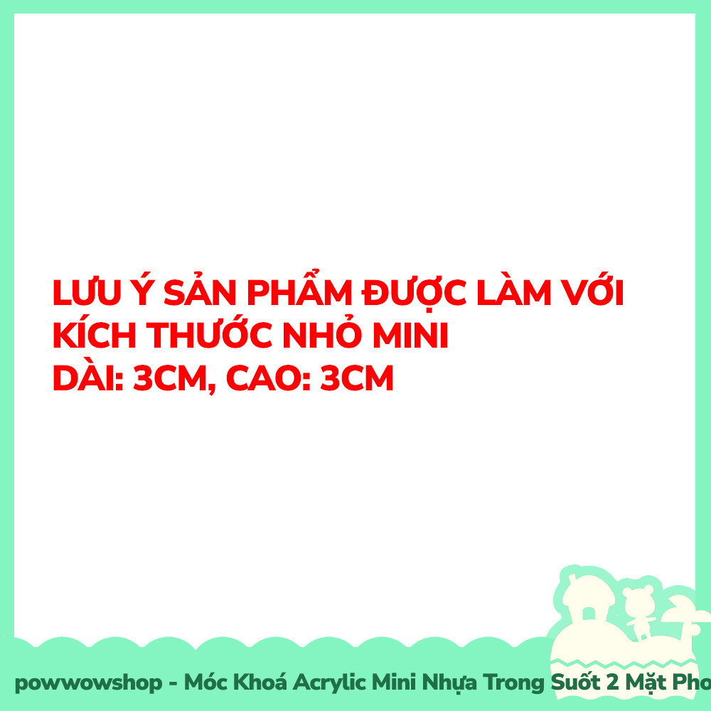 [Sẵn VN - Hỏa Tốc] Móc Khoá Nhựa Mini Trong Suốt Acrylic 2 Mặt Phong Cách Nhân Vật Hoạt Hình Chibi Sanrio Teddy