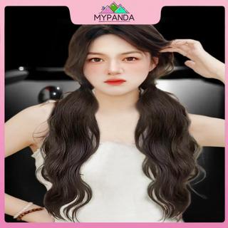 MYPANDA Làn sóng tự nhiên tóc giả đuôi bện nữ - Tóc dài thoáng mát có dây cố định thấp cổ