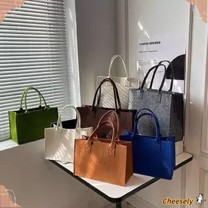 Túi đeo vai nỉ du lịch HEELY 1 chiếc, Túi đeo vai nỉ du lịch S / M / L, Túi xách đeo chéo công suất lớn màu trơn đơn giản dành cho nữ