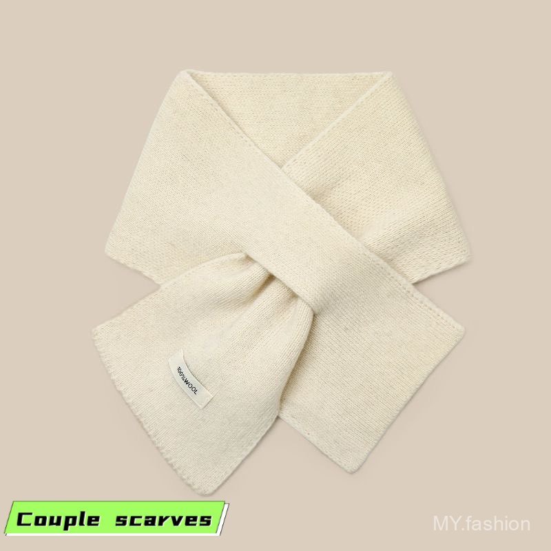 Khăn quàng cổ Hàn Quốc màu trơn, phong cách chữ thập, phù hợp mùa thu đông