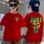 Trẻ Em Cổ Thuyền Hình Hoạt Hình Bé Trai Unisex Áo Ngắn Tay Cao Cấp Cotton Cỡ 90-150 Năm 2025