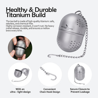 Boundless Voyage Tea Strainer Infusers Tea Ball với chuỗi mở rộng và móc cho trà rời Ti3207A