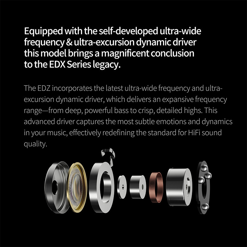 Tai nghe KZ EDZ Tần số siêu rộng Giảm chấn kép Tai nghe nhạc HiFi Bass Màn hình Tai nghe trò chơi IEM có Mic