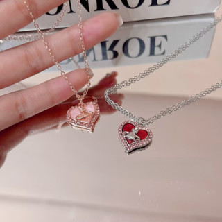 Vòng cổ trái tim hồng sao thổ, dây chuyền thiết kế y2k ngọt ngào cho nữ