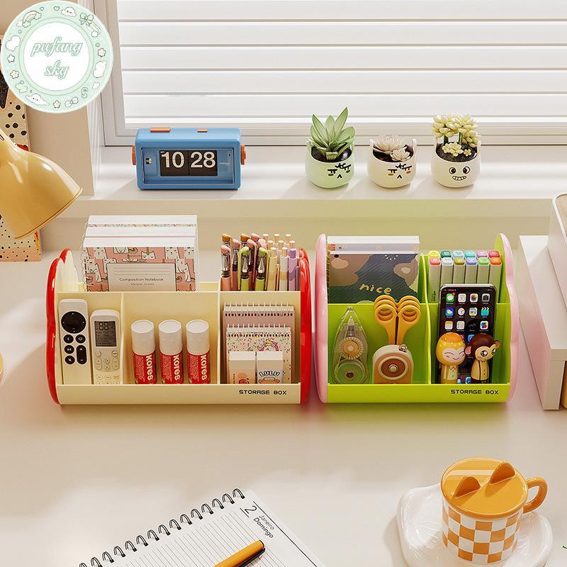 PUSKY Di Động Nhựa Để Bàn Hộp Bảo Quản Bàn Học Sinh Văn Phòng Phẩm Phân Loại Lưu Trữ Ra Trang Điểm Hộp Bảo Quản VN