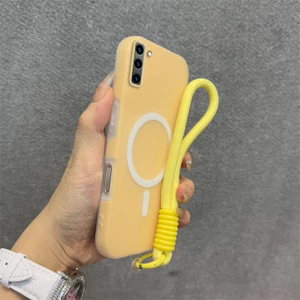Ốp 2 Trong 1 Cho SAMSUNG s23 S22 s21 fe s23 s21 s22 ultra s21 s23 s22 plus 5g Vỏ Điện Thoại Thiết Kế Mới Thẩm Mỹ Vỏ Thạch Màu Kép Có Dây Buộc Từ Tính Không Dây GDBSWX01