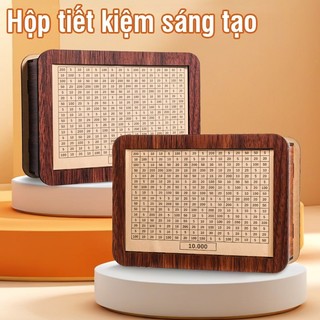 Hộp gỗ tiết kiệm tiền chất lượng cao, ống đựng tiền tiện ích, mẫu mã phong phú, đựng tiền giấy, tiền xu