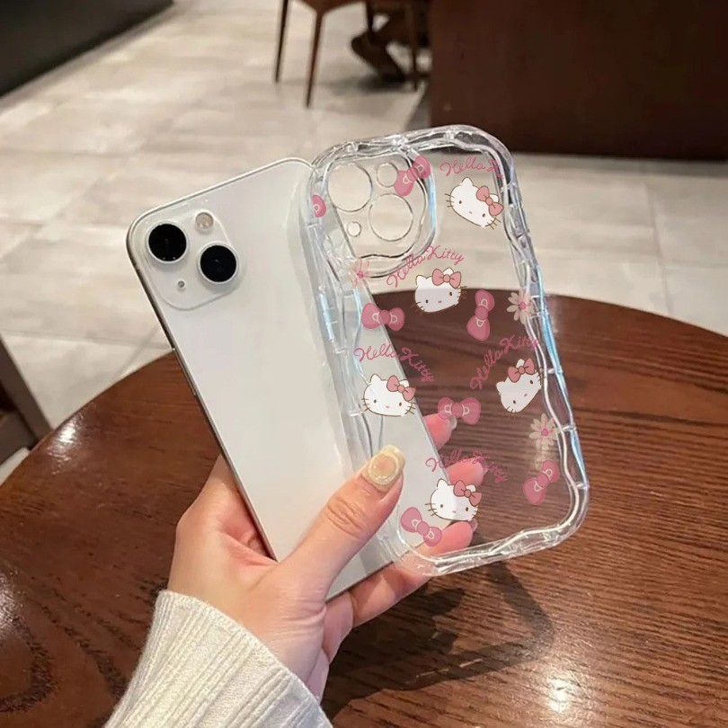 Ốp Sóng Hellos Kittys Màu Hồng Ngộ nghĩnh Cho Tecno Spark 10 Pro 20C 10C 30 30C Go2 GO1 1S GO 2025 GO 2024 Camon 30 Vỏ Sóng 3D Ốp điện thoại Mềm