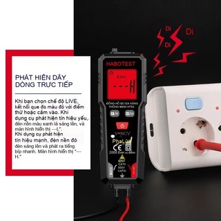 Đồng Hồ Vạn Năng HT93 Kỹ Thuật Số TRMS 2000 Đếm Đo Điện Áp AC/DC NCV Kiểm Tra Dây Dẫn