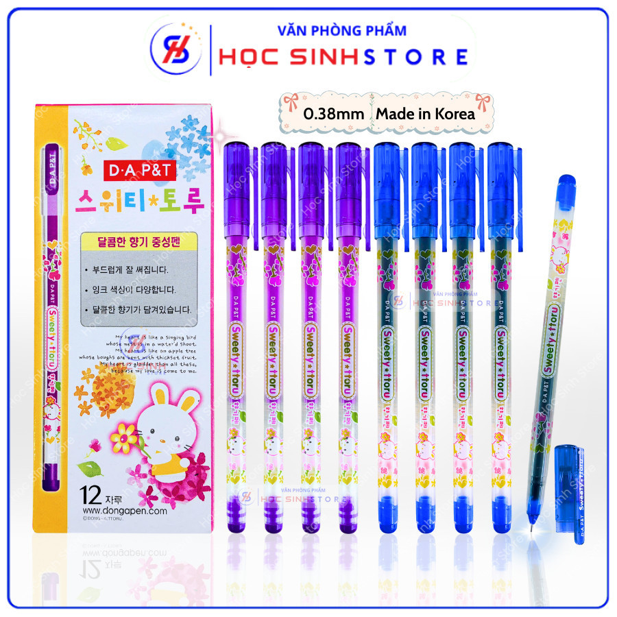 Bút Gel Hàn Quốc Sweety Ttoru Combo 6/12 Cây | Ngòi Kim Nhỏ 0.38mm ...