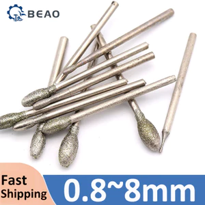 Mũi khắc đá chuôi kim cương Burr 2,35 / 3mm cho dụng cụ quay Dremel 0,8mm ~ 8mm