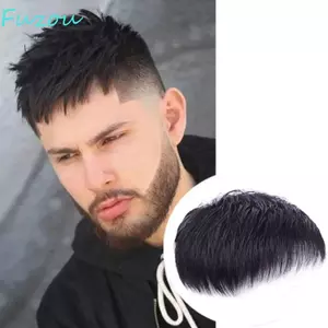 FUJIOU Nam Tự Nhiên Toupee, Dây Tóc Cao Cấp Tóc Giả Ngắn Nam Mất Tóc Giả, Hộp Đêm Thanh Kẹp Thay Thế Tóc Tổng Hợp Thoáng Khí Cho Nam Trẻ