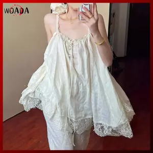 WOADA Đầm Babydoll Ren Thoải Mái - Phù Hợp Đi Biển và Du Lịch