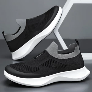 🇻🇳 Giày Thể Thao Nam Sneaker Một Chạm Thoáng Khí Không Dây Kiểu Dáng Phối Màu Đơn Giản