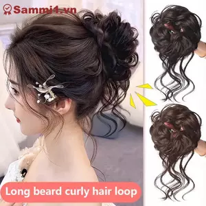 ZK Kẹp Tóc Scrunchie Xoăn Chignon Co Dãn Phù Hợp Nhiều Kiểu Tóc