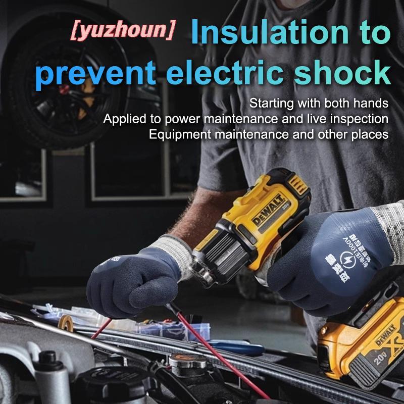 [yuzhoun] 1 Cặp Găng Tay Cách Nhiệt Cao Su 1000V Điện Áp Chịu Được Để Bảo Trì Điện Găng Tay Cách Điện Nhà Và Xây Dựng