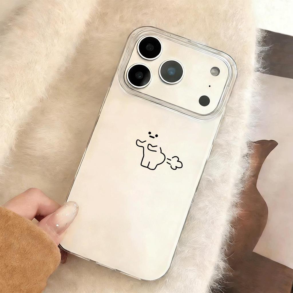 Bút đơn giản nhỏ sữa chó cho 16 trường hợp iPhone 17Air hai lớp trường hợp 14 13 11Pro