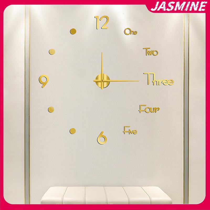 JASMINE 1 3D Tường Clo Gương Tường Stiers Sáng Tạo DIY Tường Clos Thiết Kế Hiện Đại Tắt Tiếng Thạch Anh Kim Đồng Hồ Trang Trí Nhà JASMINE