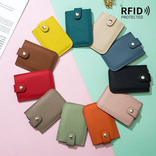 Hộp đựng thẻ nhiều lớp RFID đa chức năng Da thật Hộp đựng danh thiếp siêu mỏng Ví di động dành cho nữ