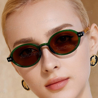 Kính râm gọng nhỏ hình bầu dục cổ điển dành cho nữ Mi Ding Thời trang đơn giản Chống tia cực tím