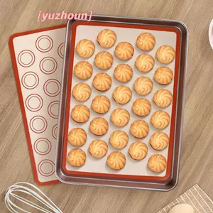 1 Thảm Nướng Bánh Silicon 42x29,5cm Cho Lò Nướng 30 Vòng Tròn Chịu Nhiệt Chống Dính Cho Bánh Quy Macaron