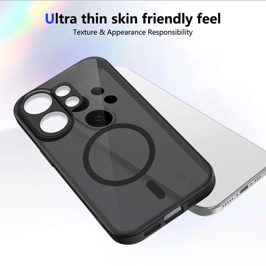 Ốp lưng Vivo V60 5G Vỏ thu hút từ tính màu đen mờ cho ốp điện thoại Vivo V60 5G