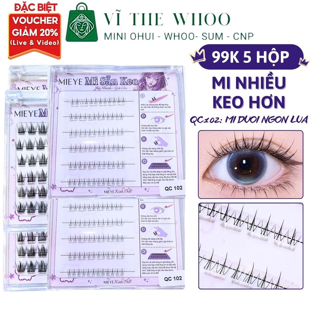 [99k/5 Hộp] Lông Mi Giả CÓ KEO SẴN, Mẫu Mi Dưới Ngọn Lửa, Tự Nhiên Sợi ...