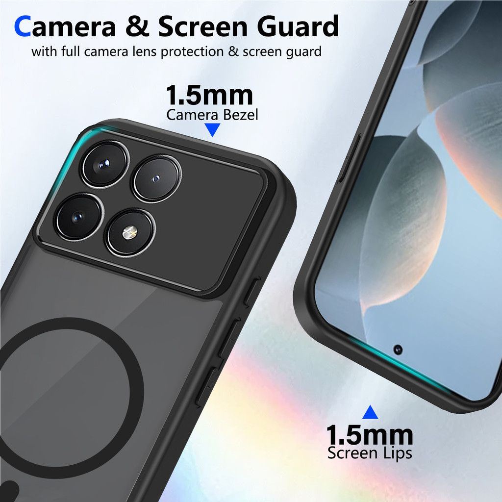 Ốp lưng Xiaomi Poco F8 Pro 5G Vỏ thu hút từ tính màu đen mờ cho Ốp điện thoại Xiaomi Poco F8 Pro 5G
