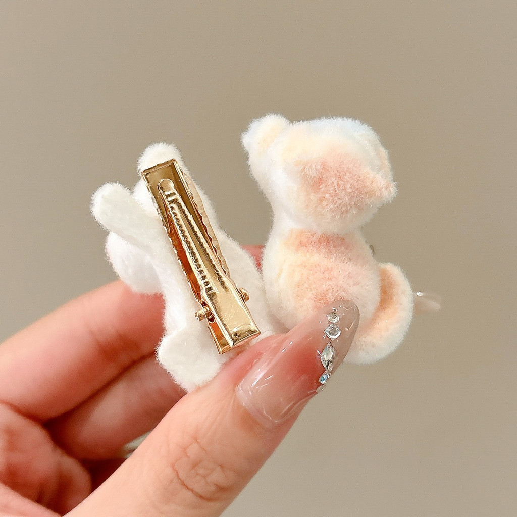 Kawaii Flocking Mèo Kẹp Tóc Thiết Kế Cá Mỏ Vịt Kẹp Nữ Nổ Phụ Kiện Tóc