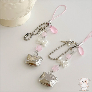 【Chamvn】dành cho bé gái. Móc khóa điện thoại hình mèo hoạt hình ngôi sao nơ mặt dây chuyền hình trái tim cho túi máy ảnh