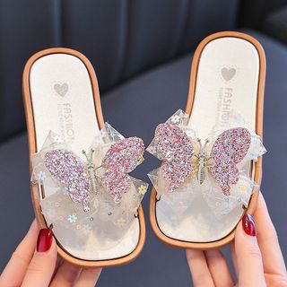 Dép bướm cho bé gái phong cách công chúa - dép lê đế mềm chống trượt đi biển mùa hè