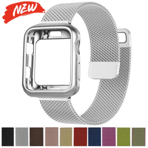 Dây đeo kim loại + vỏ TPU cho Apple Watch Series11 / 10 42mm 46mm 9 8 7 6 SE 41mm 40mm 44mm 45mm