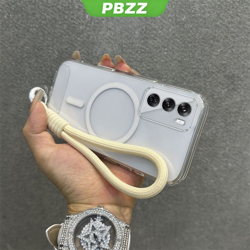 Ốp Lưng Cho OPPO Reno 12 pro 5G reno 12F reno12 F 5G Vỏ Điện Thoại Vỏ Mềm Silicon Chống Sốc Thiết Kế Mới Từ Tính Trong Suốt Có Dây Buộc Cho Bé Gái TKDTGSBS01