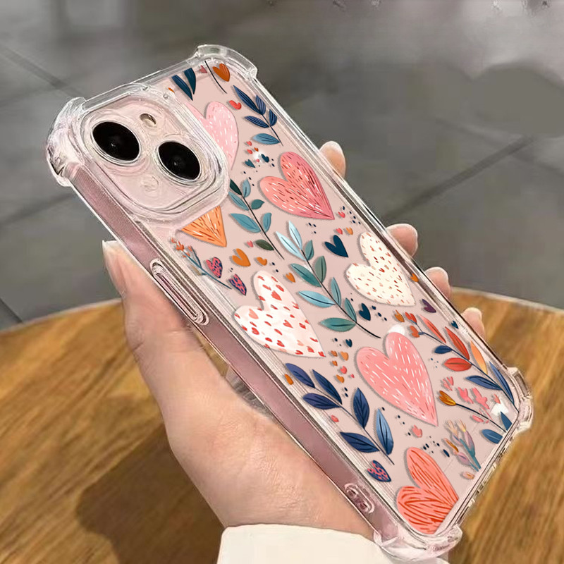 Ốp Lưng Cho Honor 400 Lite Pro X8D X9D X7D X6C X9B Mềm Trái Tim Tình Yêu Lá Tím Hoa Silicon Trong Suốt Chống Sốc