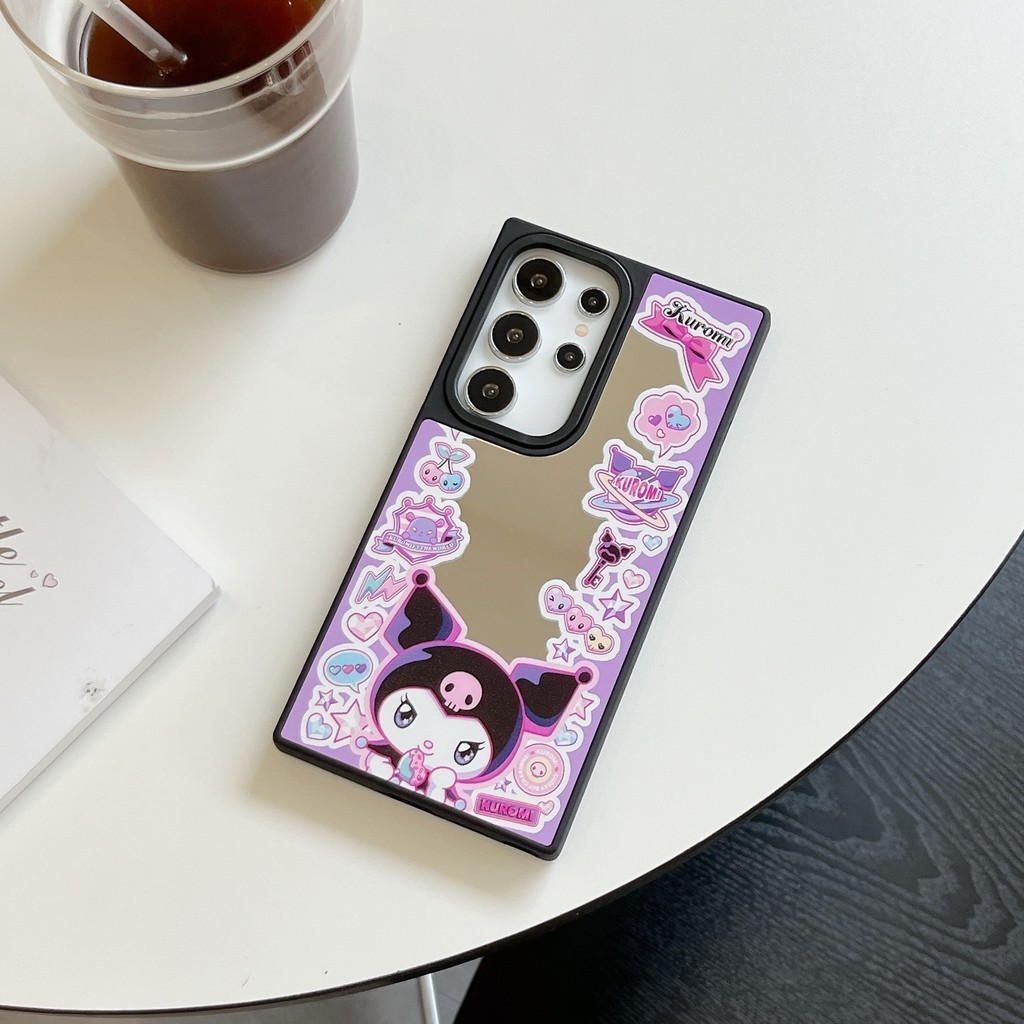Gương không logo từ tính Dễ thương Kuromi Melody KAWAII Phim hoạt hình Nhật Bản Anime Vỏ cứng Tương thích cho Samsung S26 Ultra Plus S25 / S24 / S23
