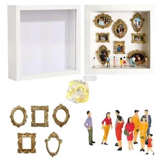 Bộ trưng bày bộ nhớ CORESSPACE, Khung vàng Bảo quản bộ nhớ Hộp đựng đồ gốm bảo tàng mini DIY, Dây đèn LED sáng tạo Các bức tượng nhỏ Khung ảnh Ký ức du lịch