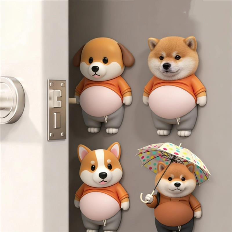 SQ3 Bụng Lớn Shiba Inu Corgi Silicon Mềm Xe Chống Va Chạm Miếng Dán Nhà Chống Va Chạm Đồ Chơi Squishy QS3