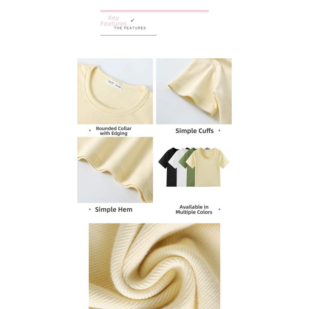Áo thun ngắn tay Mutu Cotton nữ thiết kế mới mẻ Inspired by INS và phong cách Niche phù hợp mùa hè
