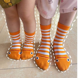 3 Đôi Funny Garden Eel Soft Cotton Mid Tube Tất dành cho cha mẹ và con cái Tất trẻ em