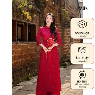 Áo dài AD274 - QD001 cách tân tay lỡ phối tà họa tiết hoa