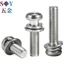 Bộ ba kết hợp đầu tròn Phillips bằng thép không gỉ 304 Đầu vít Bu lông đầu tròn với vít kết hợp đệm M1.6 M2M2.5 M3M4M5