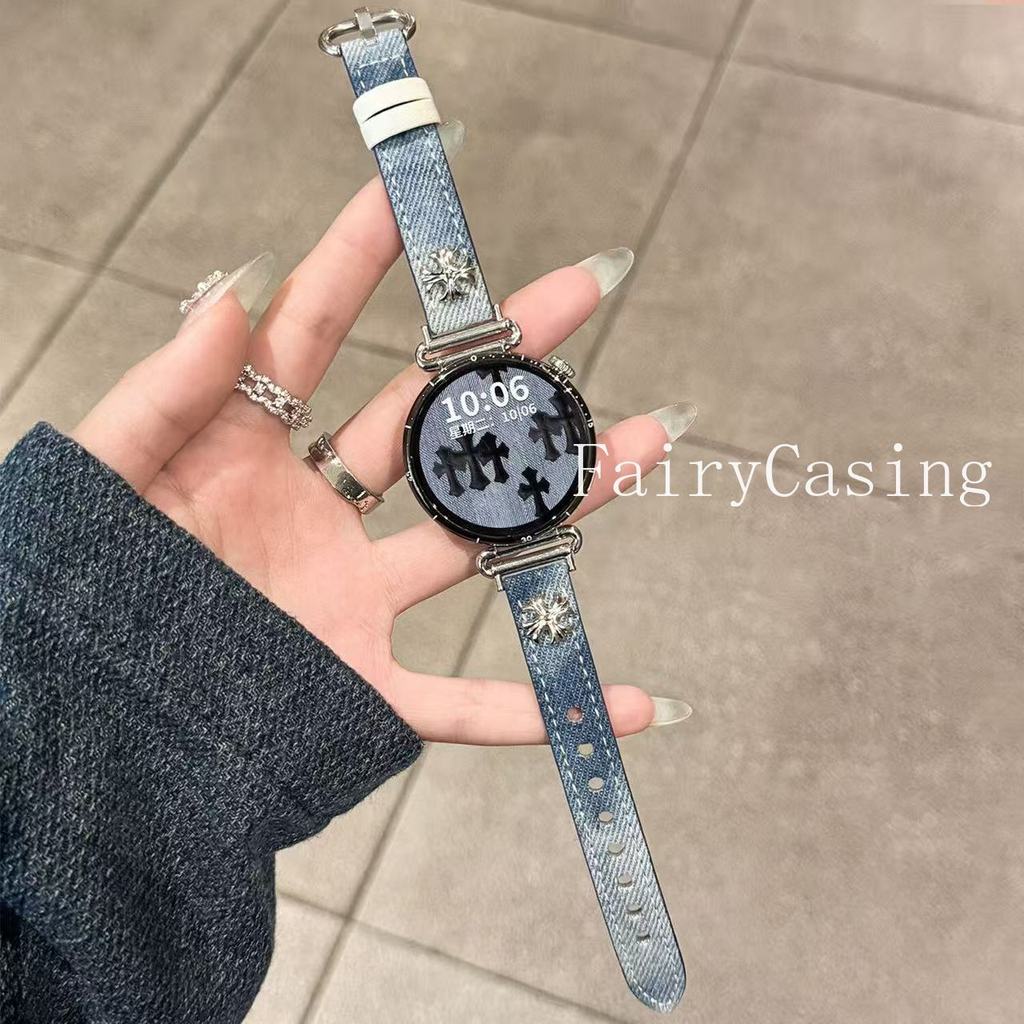 18 20 22MM Dây Denim Tương Thích Với Xiaomi Watch S4 Dây Đeo Tay Da 41mm Cho Mi Watch S1 / S1 Pro S2 S3 S4 Sport