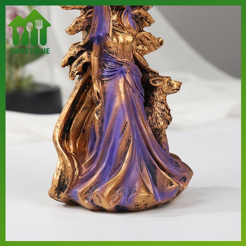SWEET Hecate Hy Lạp Nữ thần ma thuật với những chú chó săn của mình Tượng nghệ thuật hiện đại Nhựa Phù thủy Hound Điêu khắc Trang trí phòng khách nhà n