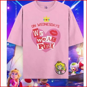 Áo Thun Cotton Dày GC1 - The Super Mario Galaxy Movie với nhân vật Luigi và Công chúa Peach